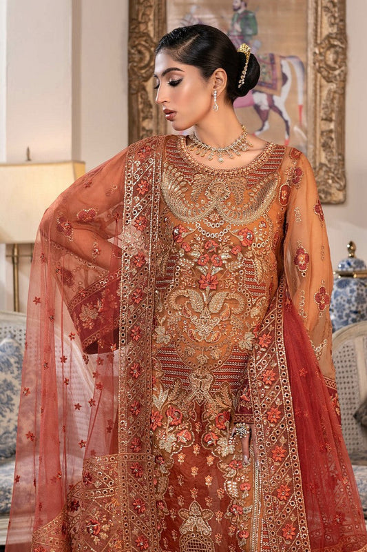 Picture of Janique - JJ Embelished Luxury Chiffon Collection Vol 2 - D 07 Barg Mustard - Unstitched - Available at Raja Sahib