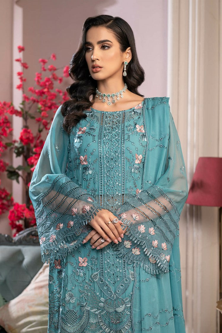 Picture of Janique - JJ Embelished Luxury Chiffon Collection Vol 3 - D 027 - Unstitched - Available at Raja Sahib