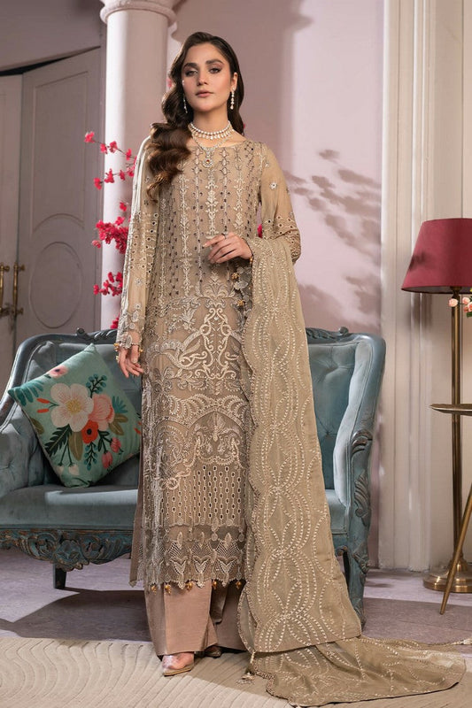 Picture of Janique - JJ Embelished Luxury Chiffon Collection Vol 3 - D 028 - Unstitched - Available at Raja Sahib