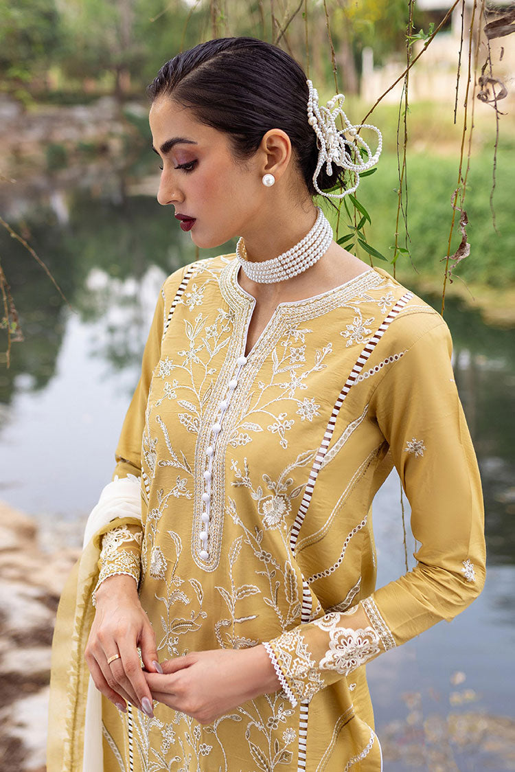 Picture of Roheenaz - RNZ 02A Forsythia Dahlia Embroidered Lawn Collection - Available at Raja Sahib