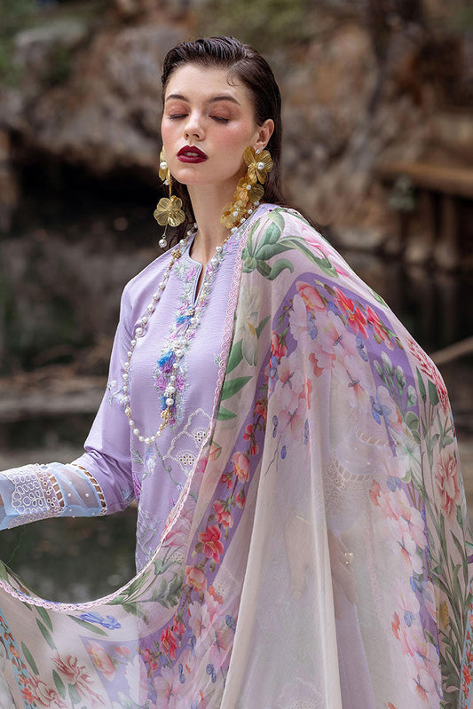 Picture of Roheenaz - RNZ 03B Iris Dahlia Embroidered Lawn Collection - Available at Raja Sahib