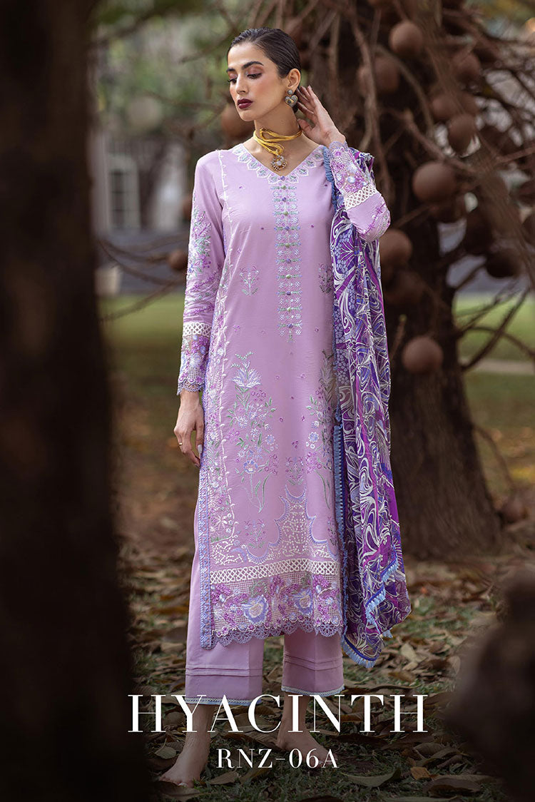 Picture of Roheenaz - RNZ 06A Hyacinth Dahlia Embroidered Lawn Collection - Available at Raja Sahib