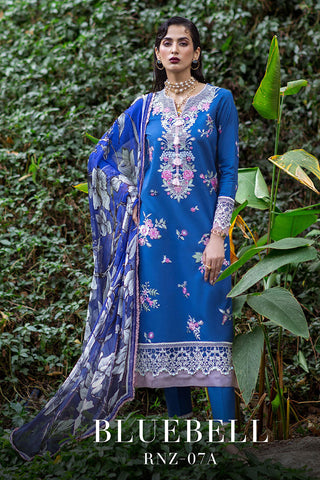 RNZ 07A Bluebell Dahlia Embroidered Lawn Collection