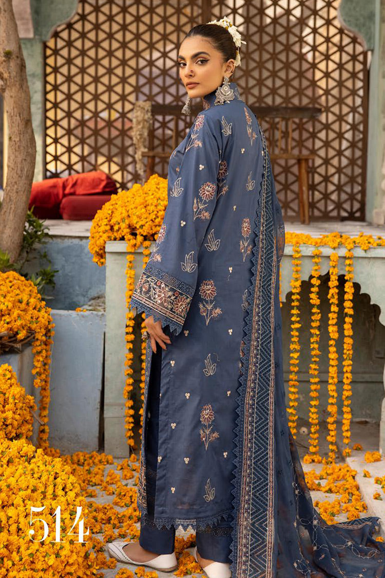 Picture of Shaista - Design 514 Supreme Premium Embroidered Lawn Collection - Available at Raja Sahib