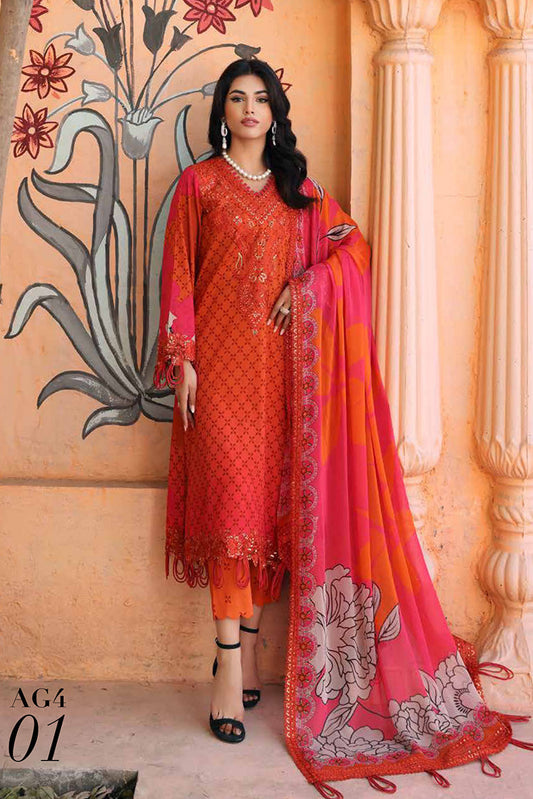 Picture of Charizma - AG4 01 Aghaz e Nou Embroidered Lawn Collection Vol 1 - Available at Raja Sahib