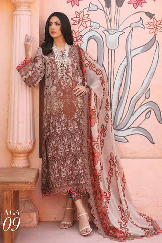 AG4 09 Aghaz e Nou Embroidered Lawn Collection Vol 1