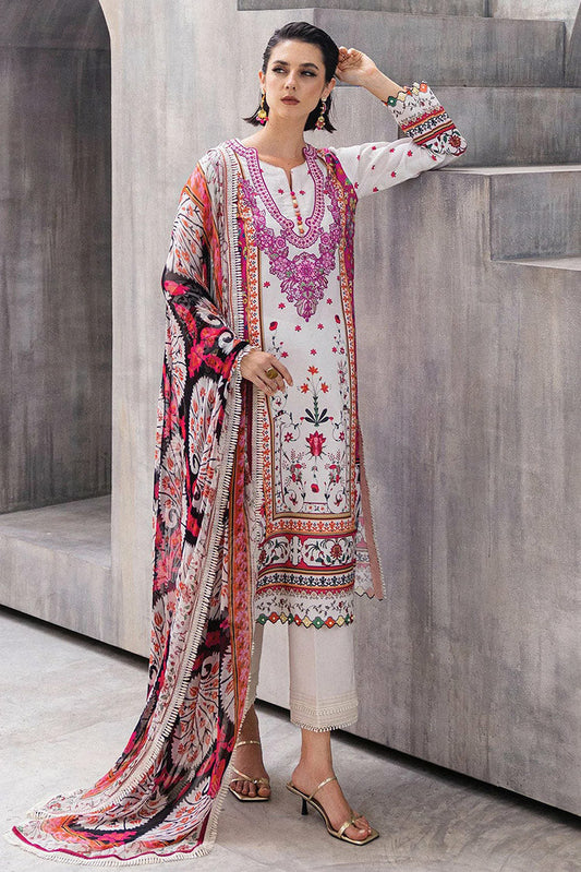 Picture of Roheenaz - RNZ 01A Marigold Meadows Azalea Printed Lawn Collection - Available at Raja Sahib