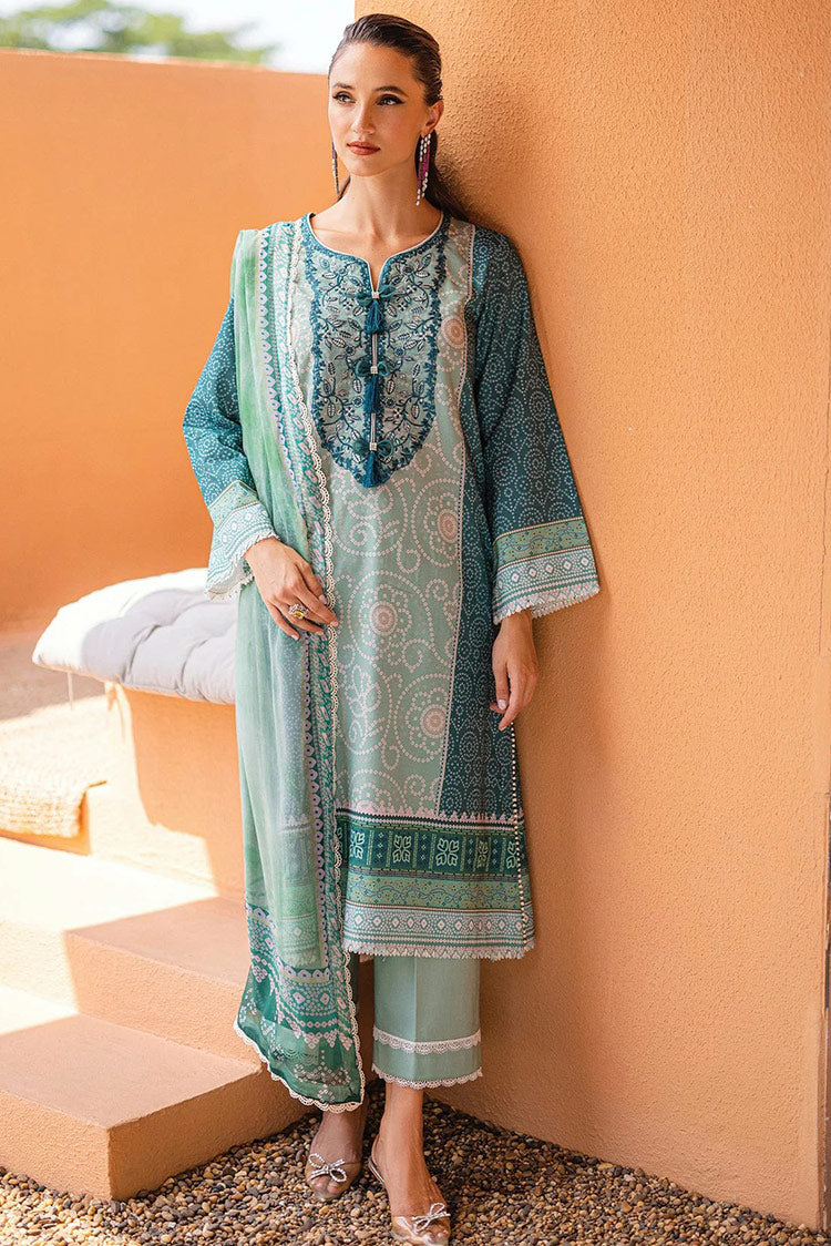 Picture of Roheenaz - RNZ 02B Ocean Breeze Azalea Printed Lawn Collection - Available at Raja Sahib