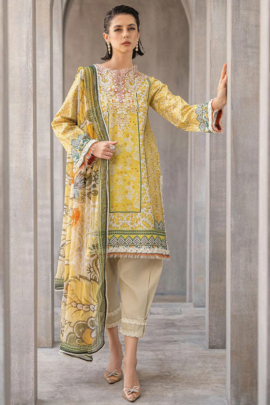 Picture of Roheenaz - RNZ 03A Celestial Silk Azalea Printed Lawn Collection - Available at Raja Sahib