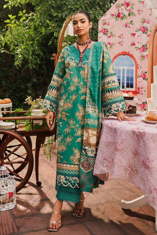 Picture of Elaf - EEP 04B Chic Teal Prints 2024 Printed Lawn Collection - Available at Raja Sahib