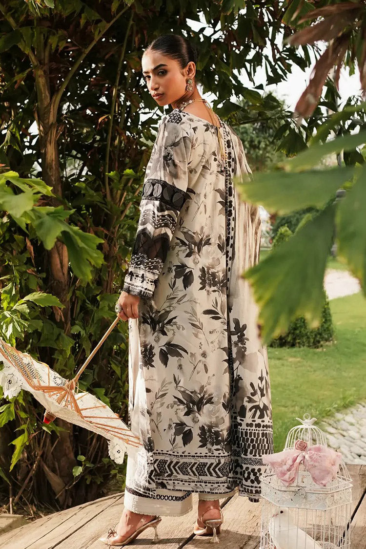 Picture of Elaf - EEP 07B Black Blossom Prints 2024 Printed Lawn Collection - Available at Raja Sahib