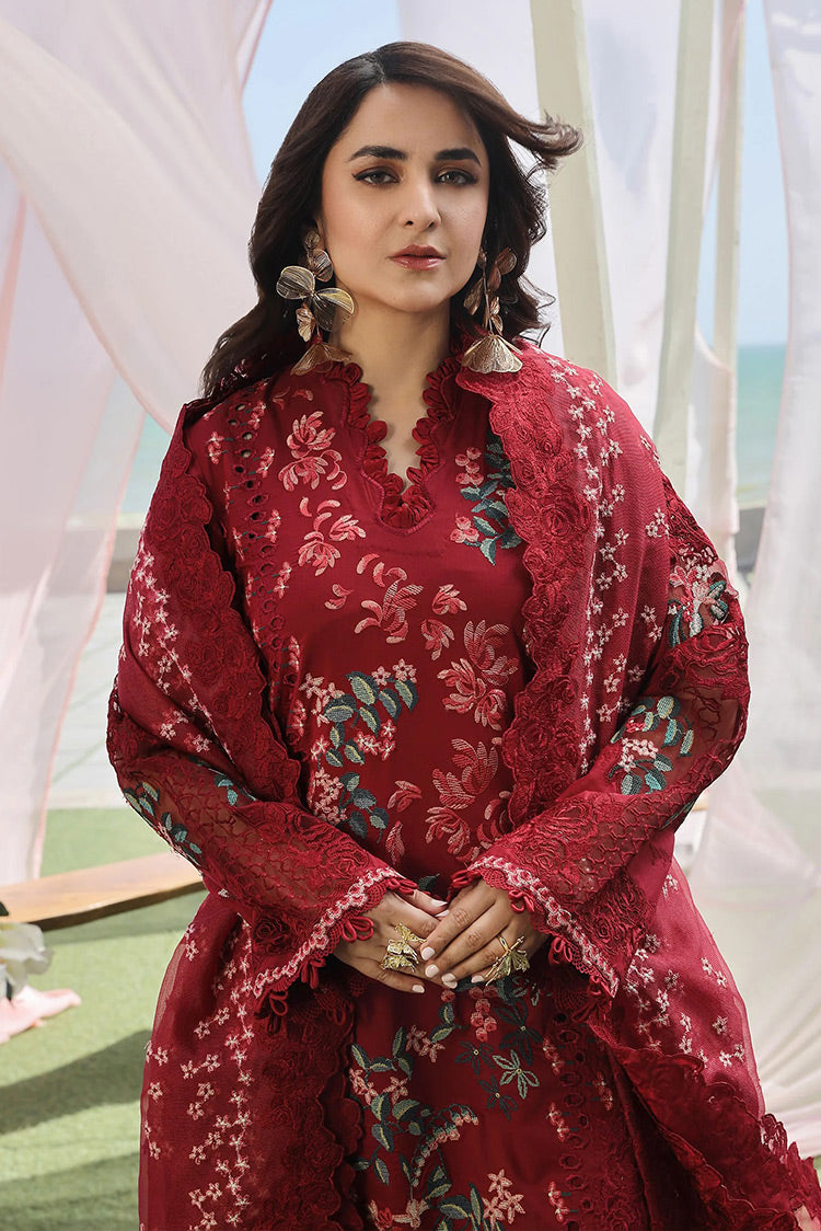 Picture of Maryam Hussain - L24-06 CRIMSON Meer Luxury Lawn Collection - Available at Raja Sahib