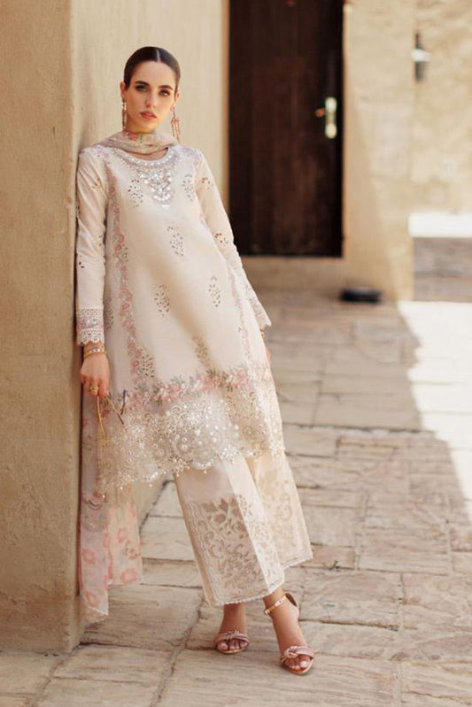 Picture of Noor by Saadia Asad - Design 02 Noor Eid Handwork Laserkari Lawn Collection - Available at Raja Sahib