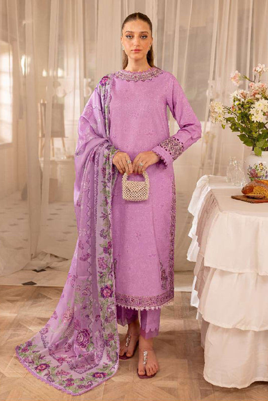 Picture of Farasha - 09-VIOLET Seraya Embroidered Lawn Collection - Available at Raja Sahib