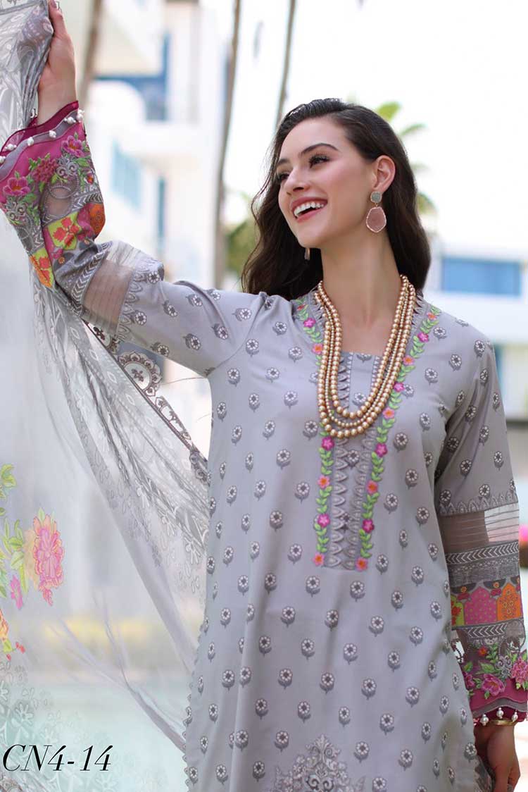 Picture of Charizma - CN4-14 Naranji Embroidered Lawn Collection Vol 2 - Available at Raja Sahib