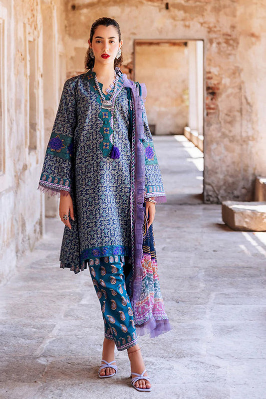 Picture of Roheenaz - RNB-06B Elika Taneez Block Printed Lawn Collection - Available at Raja Sahib