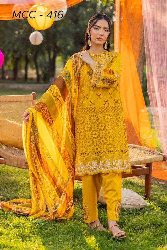 Picture of Muscari - MCC 416 Embroidered Chikankari Lawn Collection - Available at Raja Sahib