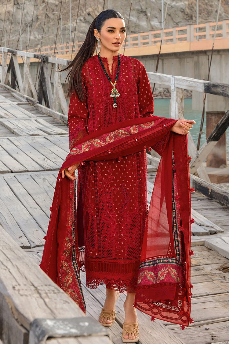 Picture of Crimson - 1A Ruby Eid Lawn Collection - Available at Raja Sahib