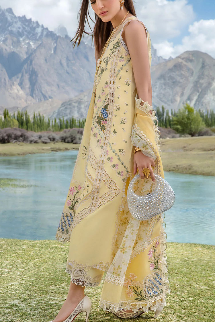 Picture of Crimson - 2A Sunflower Yellow Eid Lawn Collection - Available at Raja Sahib