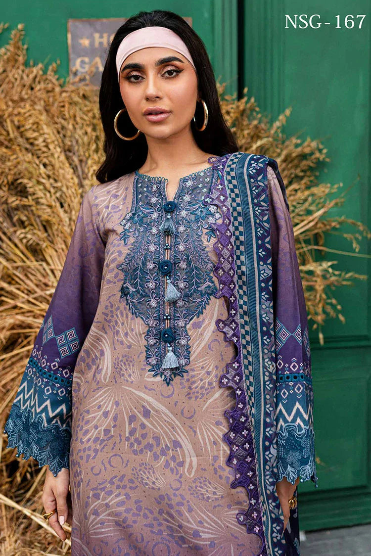 Picture of Nureh - Gardenia Embroidered Slub Linen Collection Vol 3 - NSG-168 - Unstitched - Available at Raja Sahib