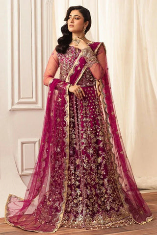 Picture of Mushq - Hemline Aura Debut Wedding Collection - 05 Fuchsia - Unstitched - Available at Raja Sahib