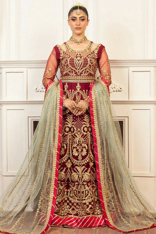 Picture of Mushq - Hemline Aura Debut Wedding Collection - 06 Scarlet - Unstitched - Available at Raja Sahib