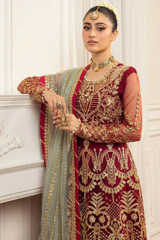 Picture of Mushq - Hemline Aura Debut Wedding Collection - 06 Scarlet - Unstitched - Available at Raja Sahib