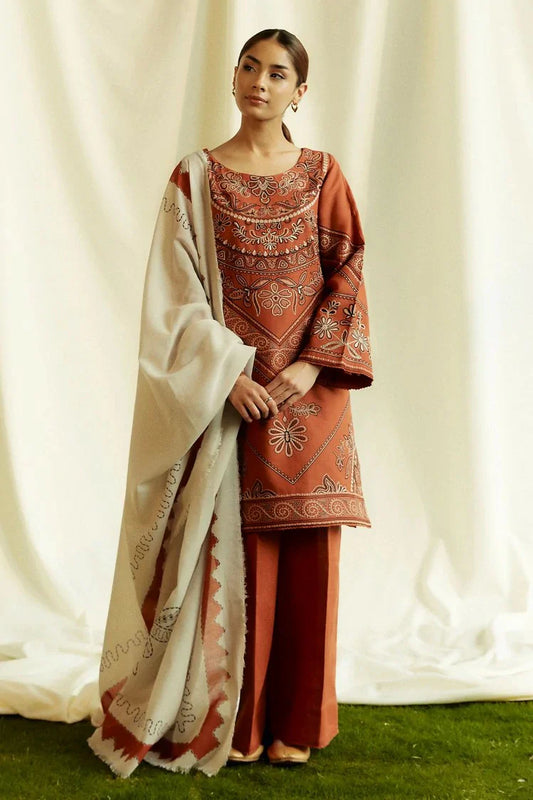 Picture of Zara Shahjahan - Coco Fall Winter Collection - TOPAZ-D4B - Unstitched - Available at Raja Sahib