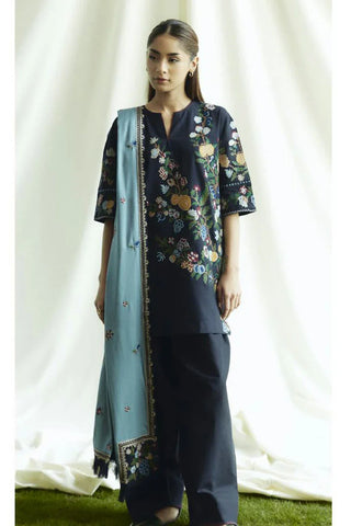 Picture of Zara Shahjahan - Coco Fall Winter Collection - ONYX-D7B - Unstitched - Available at Raja Sahib