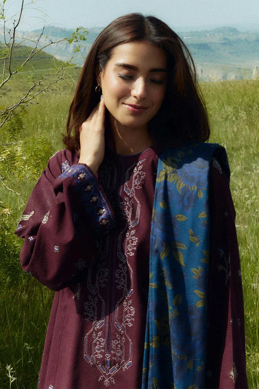 Picture of Zara Shahjahan - Coco Fall Winter Collection - AMETHYST-D8A - Unstitched - Available at Raja Sahib