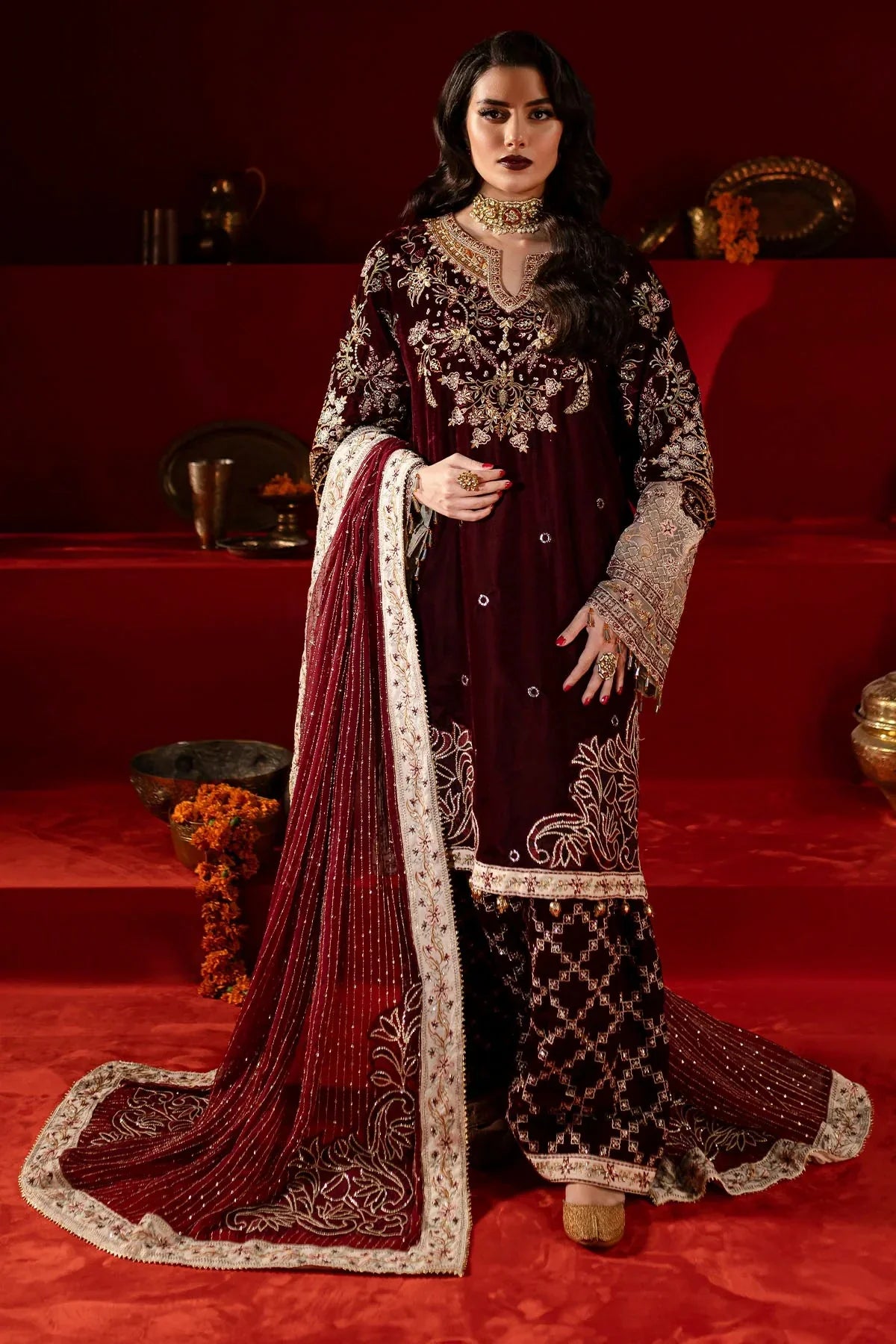 Picture of Nureh - Maya Embroidered Velvet Collection Vol 1 - NW-89 - Unstitched - Available at Raja Sahib