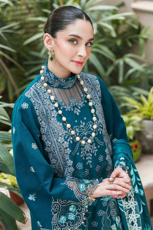 Picture of Asifa & Nabeel - Winter Luxury Collection - TEAL WL-07 - Unstitched - Available at Raja Sahib