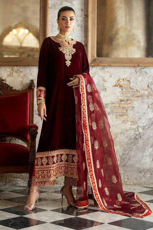 Picture of Zainab Chottani - Velvet Collection - NEESA-D4 - Unstitched - Available at Raja Sahib