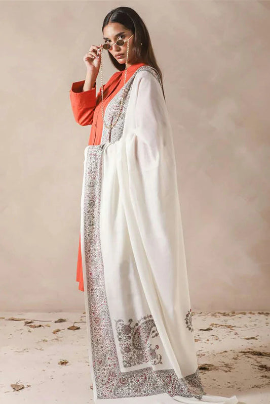 Picture of Asim Jofa - Shawl Collection - AJHS-13 KASHMIRI HAND EMBROIDERED SHAWL 1 PC - Available at Raja Sahib