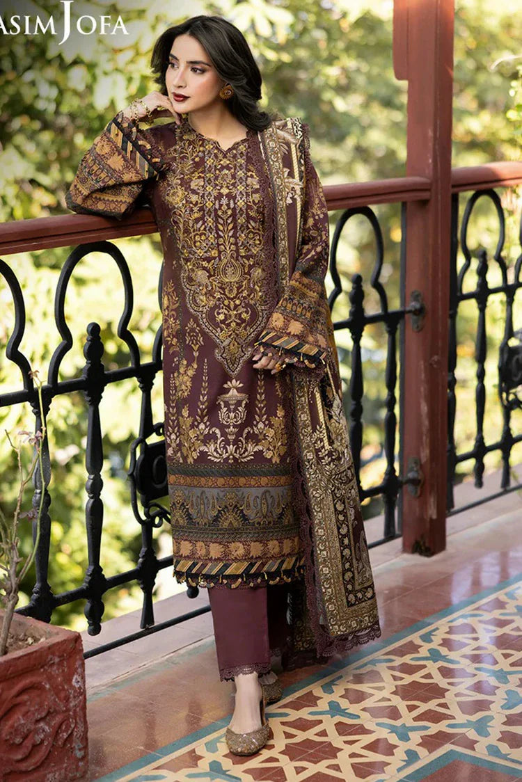 Picture of Asim Jofa - Winter Collection - AJUW-10 EMBROIDERED KHADDAR 3 Pcs - Unstitched - Available at Raja Sahib