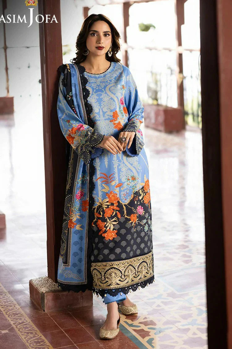 Picture of Asim Jofa - Winter Collection - AJUW-25 EMBROIDERED VISCOSE 3 Pcs - Unstitched - Available at Raja Sahib