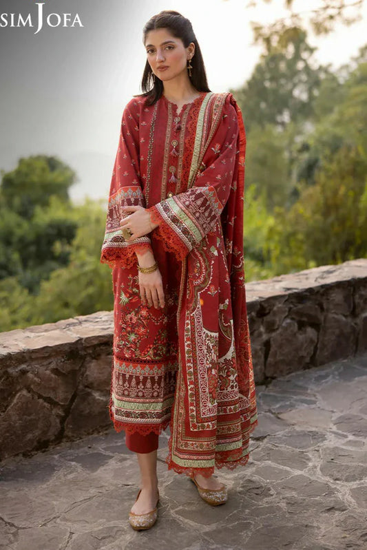 Asim Jofa - Winter Collection - AJUW-35 PRINTED KHADDAR 3 Pcs - Unstitched