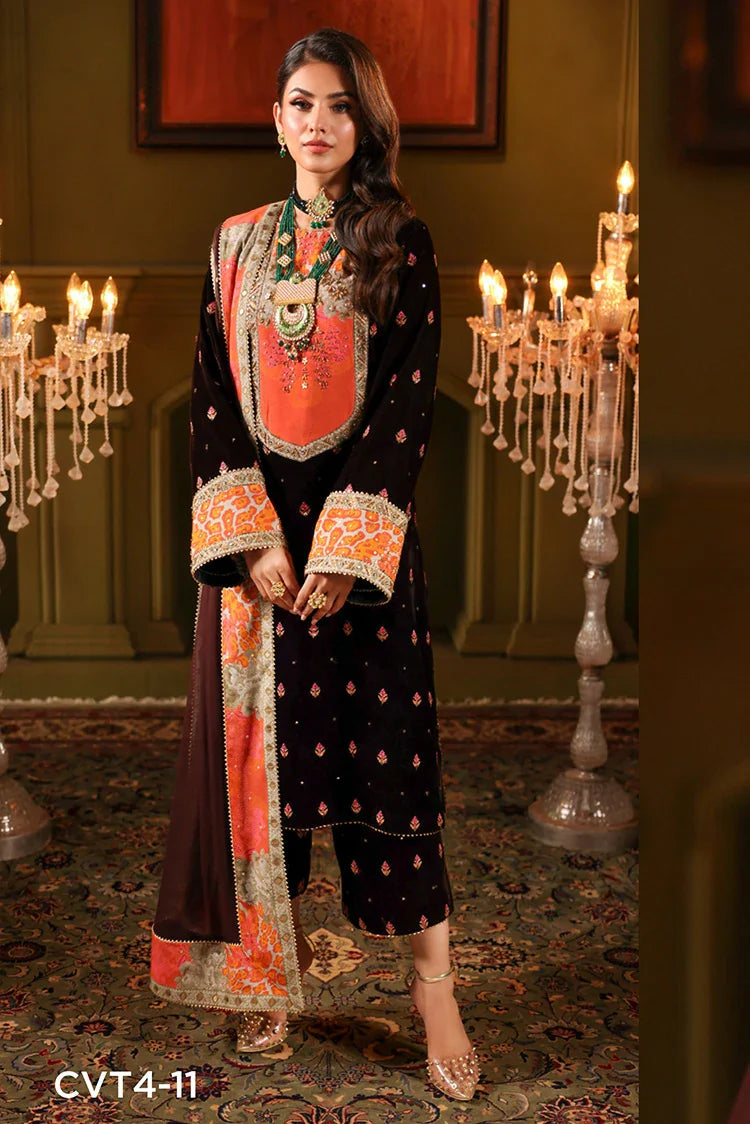 Picture of Charizma - Signora Premium Embroidered Velvet Edit Vol 2 - CVT4-11 - Unstitched - Available at Raja Sahib