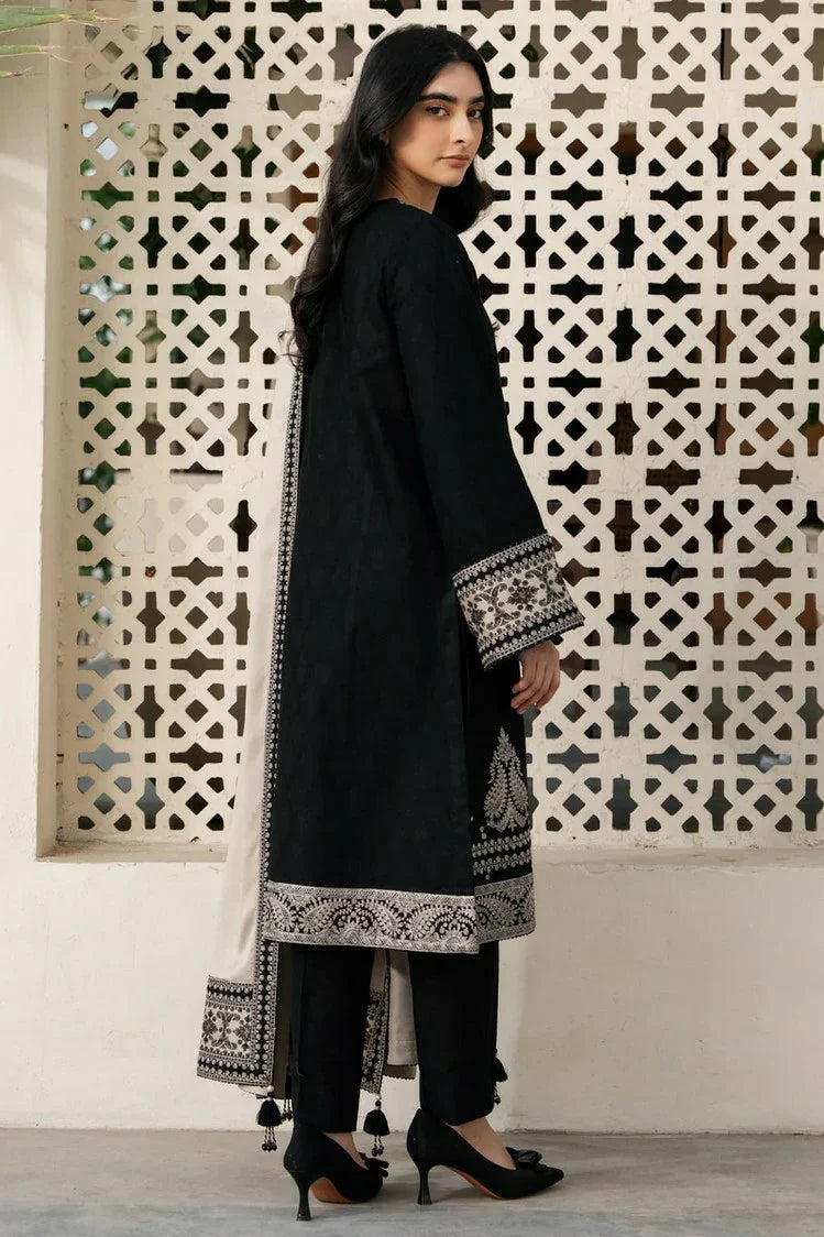 Picture of Jazmin - Winter Prints Vol 3 - EMBROIDERED JACQUARD KHADDAR UW-0129 - Unstitched - Available at Raja Sahib