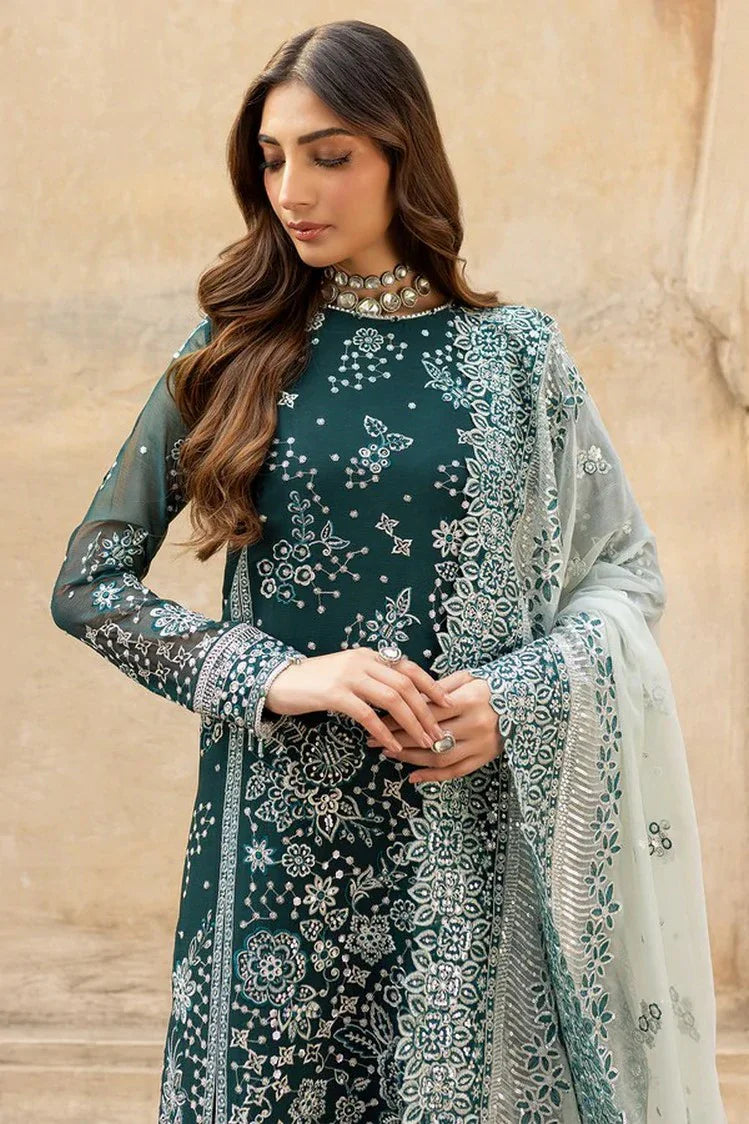 Picture of Farasha - Ritzier Luxury Chiffon Collection - 10-TEAL DREAMS - Unstitched - Available at Raja Sahib