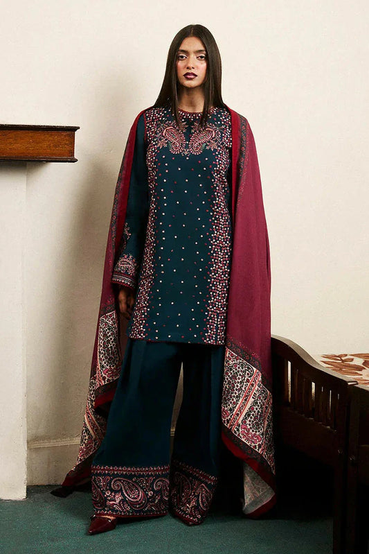 Picture of Hussain Rehar - Jugnu Autumn Winter Edit 2 - 01 ASHEN - Unstitched - Available at Raja Sahib