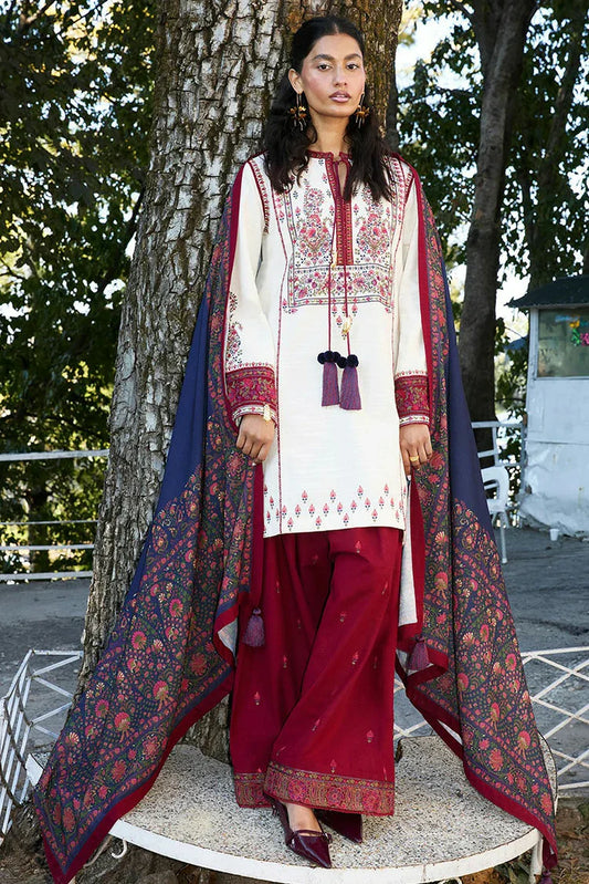 Picture of Hussain Rehar - Jugnu Autumn Winter Edit 2 - 04 ROUGE - Unstitched - Available at Raja Sahib