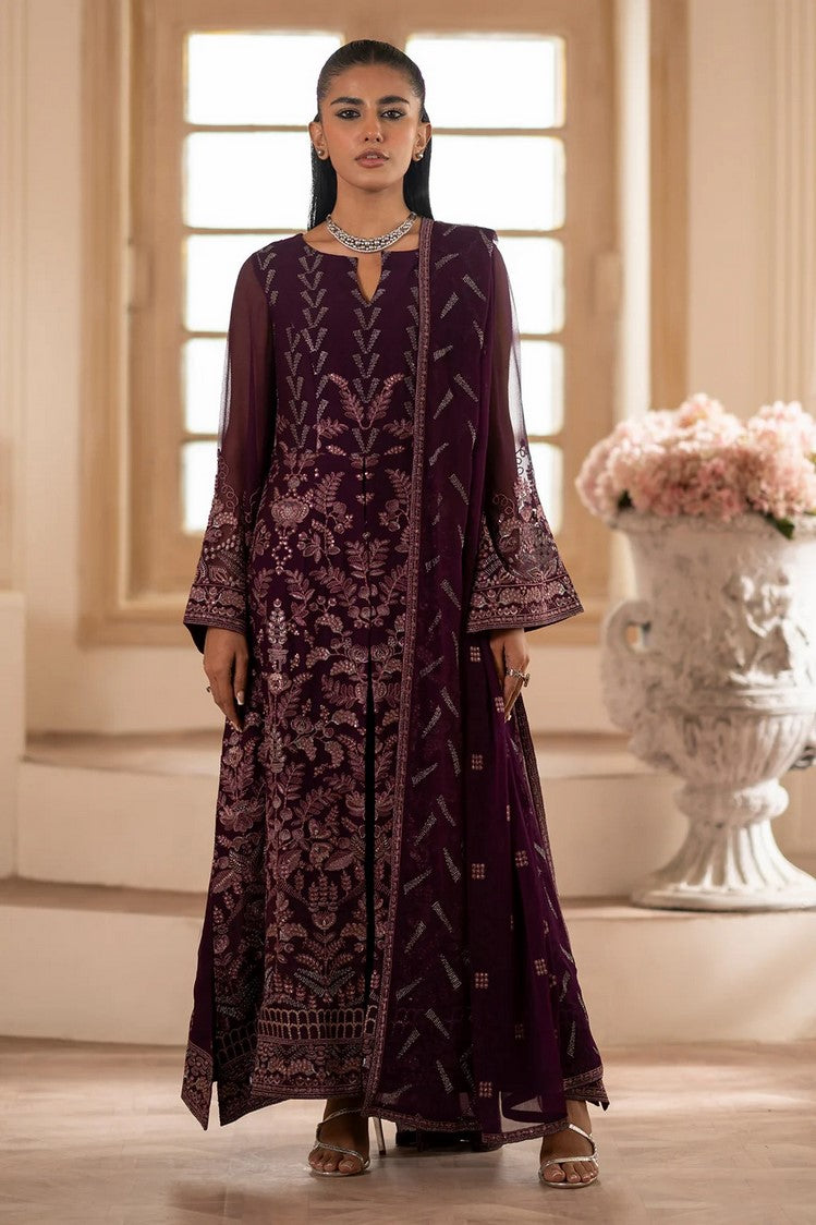 Picture of Flossie - Meharbano Luxury Chiffon Collection - K-1609 CALESTE - Unstitched - Available at Raja Sahib