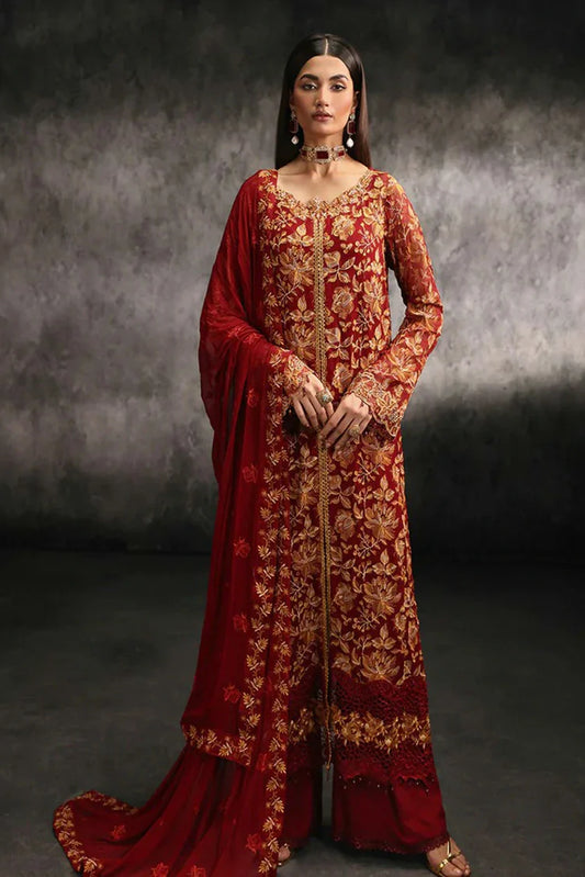 Picture of Rajbari - Sage Formal Edit - 07 Rouge - Unstitched - Available at Raja Sahib