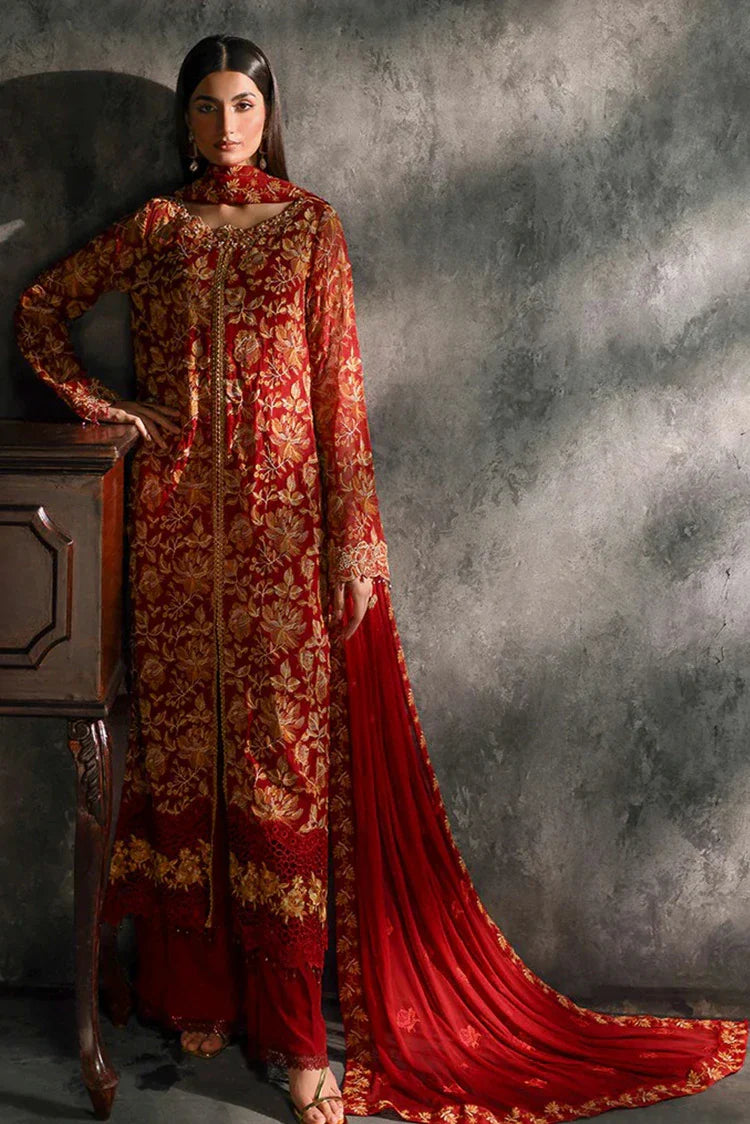 Picture of Rajbari - Sage Formal Edit - 07 Rouge - Unstitched - Available at Raja Sahib