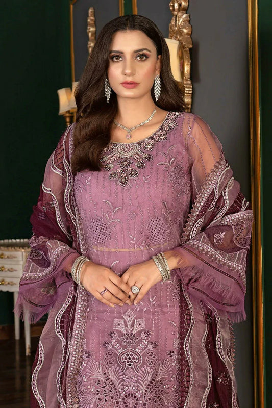 Picture of Janique - Luxury Chiffon Collection Vol 4 - D-032 Neon pink - Unstitched - Available at Raja Sahib