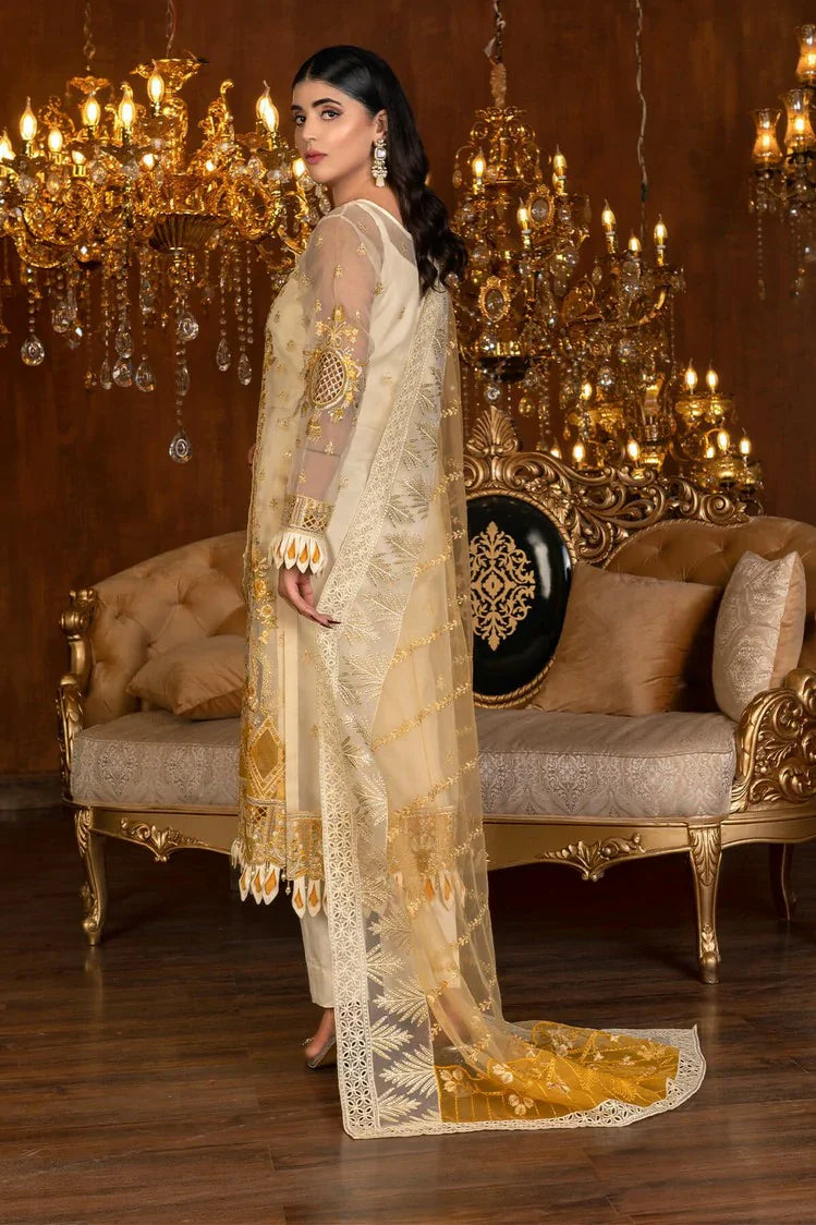 Picture of Janique - Luxury Chiffon Collection Vol 4 - D-037 Gold - Unstitched - Available at Raja Sahib