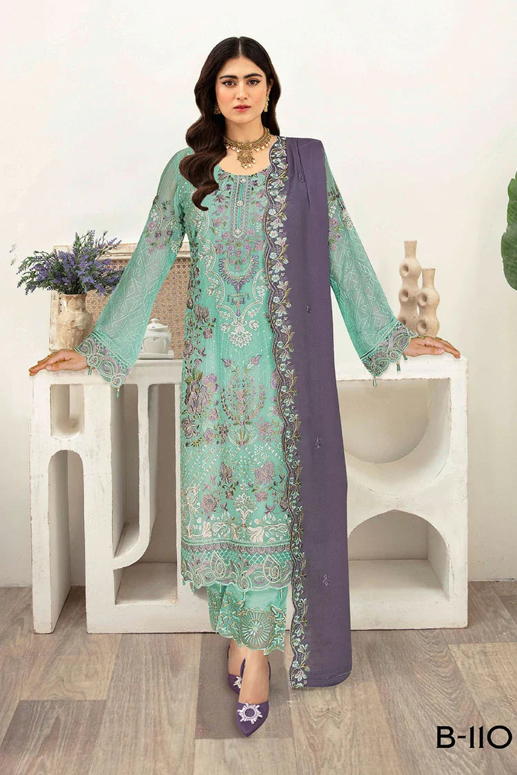 Picture of Ramsha - Sangeet Embroidered Chiffon Collection Vol 1 - B-110 - Unstitched - Available at Raja Sahib