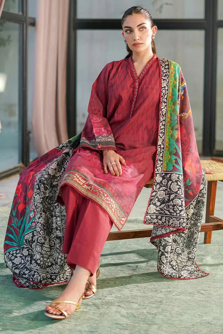 Picture of Sahar - Digital Print Khaddar Collection Vol 2 - 07 Crimson Petal - Unstitched - Available at Raja Sahib