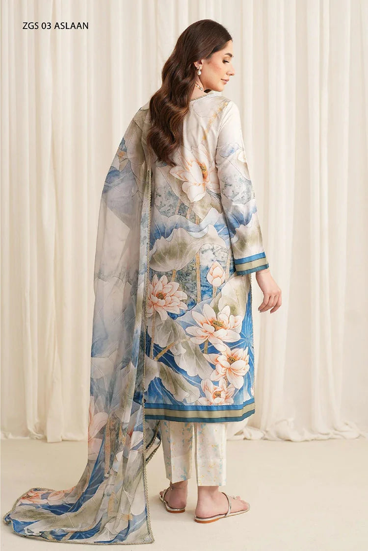 Picture of Zarif - Printed Georgette Silk Collection - ZGS-03 Aslaan - Unstitched - Available at Raja Sahib